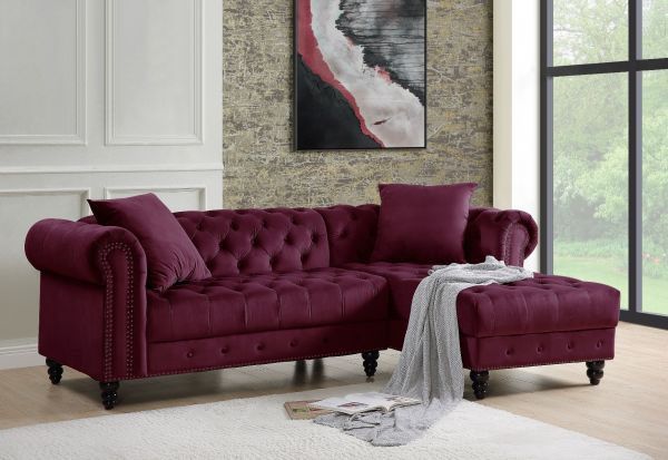 Brand New Red Velvet Sectional