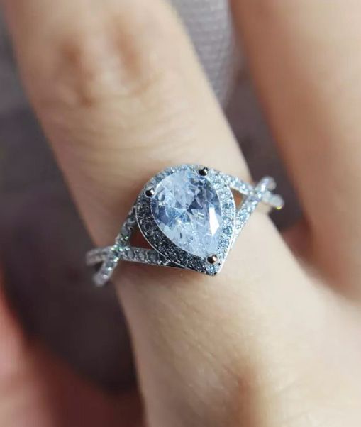 Diamond Silver Ring 925 Sz 9