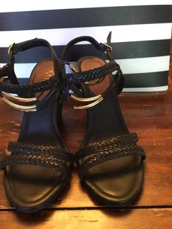 Cute black wedges women’s size 8.5 barely worn