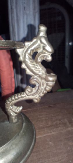 Vintage Large Brass Gazing Ball Stand, Pretty Brass Stand