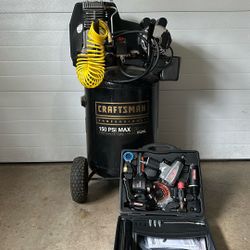 Air Compressor And Five Tools