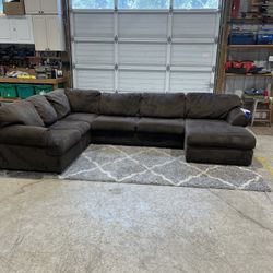 Ashley’s Large Dark Brown Sectional Couch with Chaise