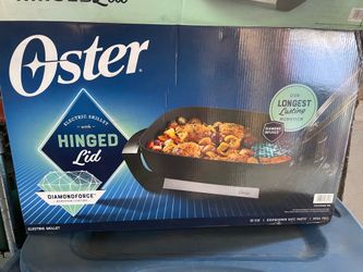 Oster DiamondForce 12-inch x 16-inch Nonstick Electric Skillet with Hinged Lid