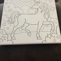 Kids Canvas Painting Of A Unicorn 