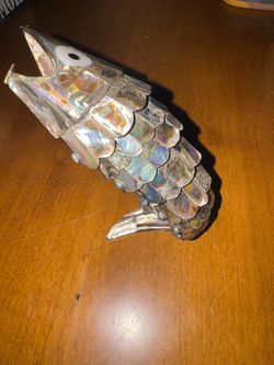 Vintage Abalone Shell Articulated Fish Figurine