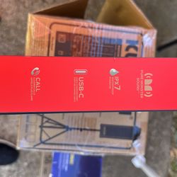 Monster boomerang portable speaker.