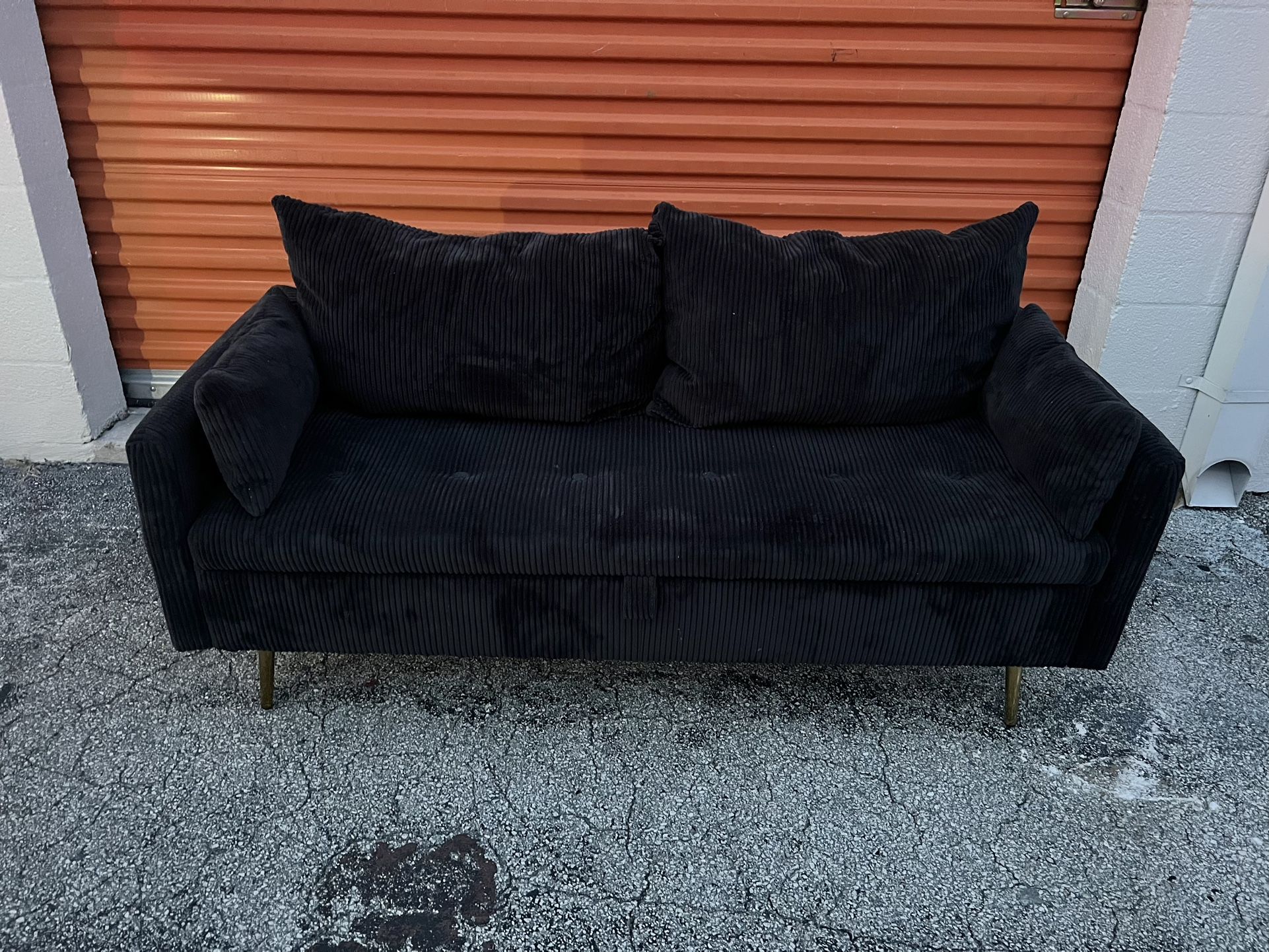 Small Black Sofa Ottoman