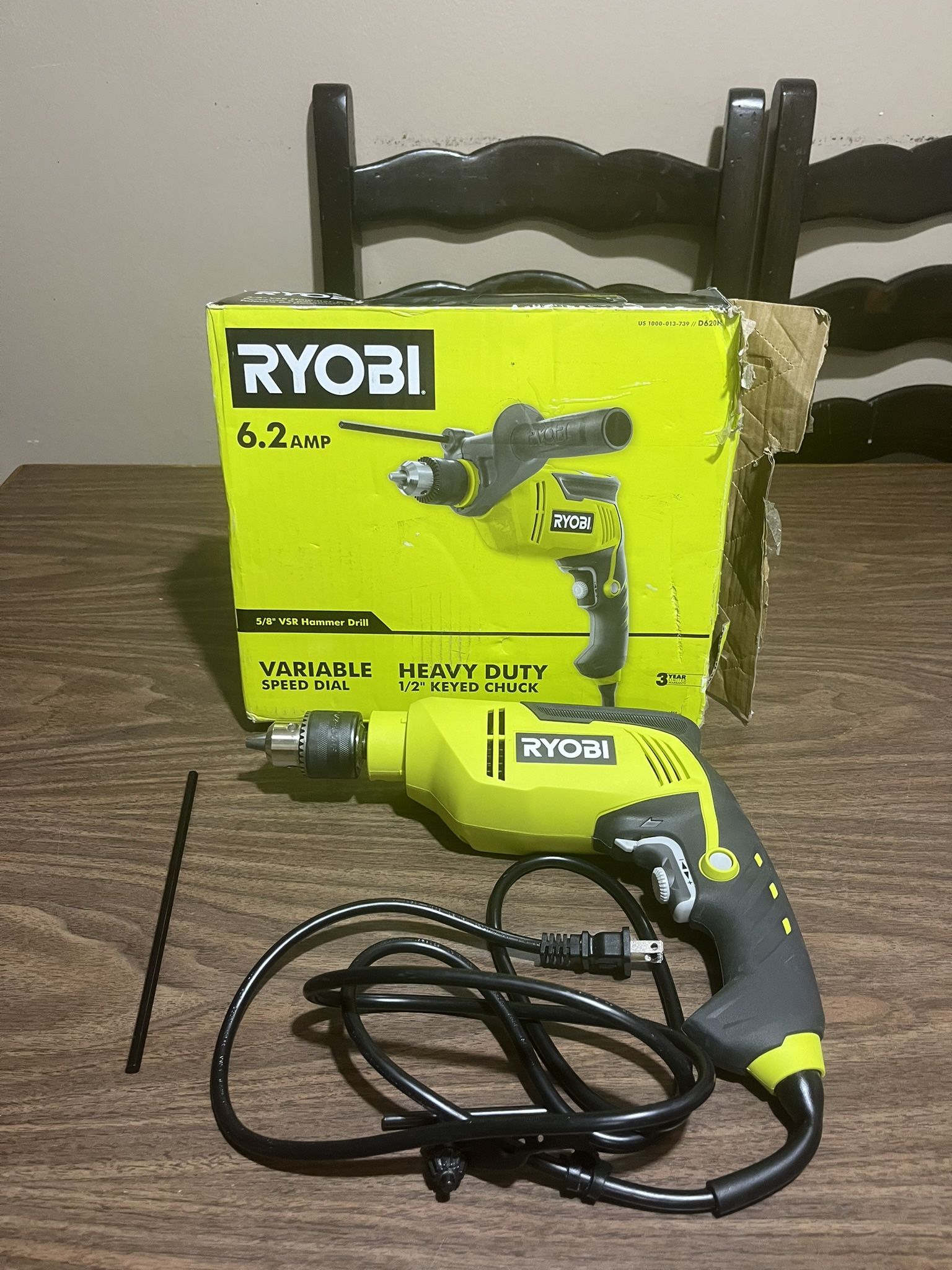 Ryobi 6.2 Amp 5/8” VSR Hammer Drill 