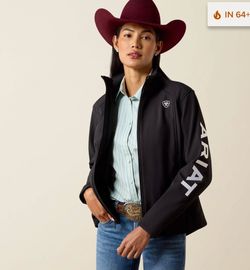 Ariat black jacket size medium used a couple times with white 'ARIAT' text on the sleeve #western #equestrian