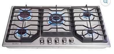 New Hothit 5 Burners 34 inch Gas Cooktop 36000 BTU Stainless Steel Gas Range Top Gas Cooker Stove