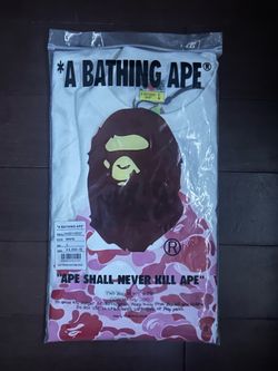 White and pink bape shirt