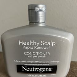 Neutrogena Healthy Scalp Rapid Renewal Conditioner with Pea Protein & UV Damage Protecting for Strong Healthy-Looking Hair, White, Unscented, 12 Fl Oz