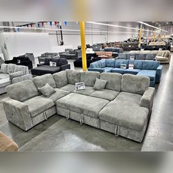 4- Pieces Gray convertible sectional sofa