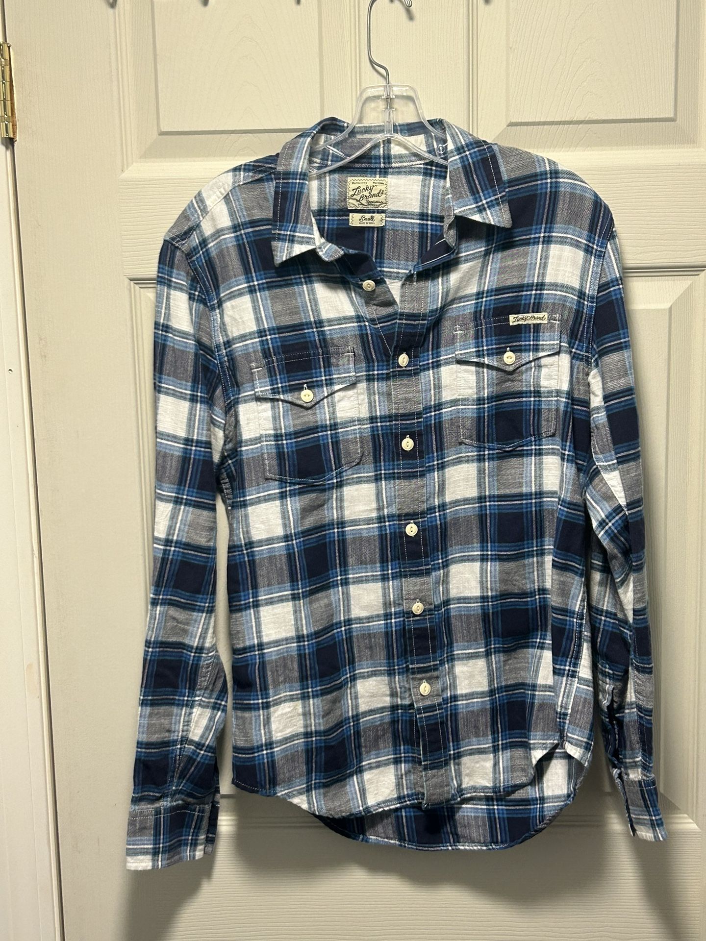 Lucky Brand Distinctive Western Flannel Shirt Mens Size Small Button Up Plaid