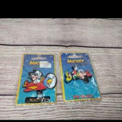 Vintage Disney Mickey And Minnie Magnet And Pin Collection