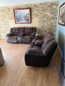 FREE DELIVERY — Dual Reclining Sofa Set w/ Cup Holders