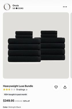 Onuia Heavyweight Luxe Towel Bundle – Midnight Black