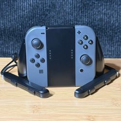 Nintendo Switch Gray Joycons With Comfort Grip & Straps