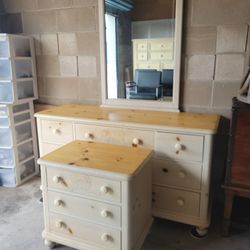 Dresser With Mirror And Night Stand 