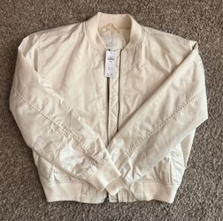 Hollister Bomber Jackets Size Small (Cream White and Black)