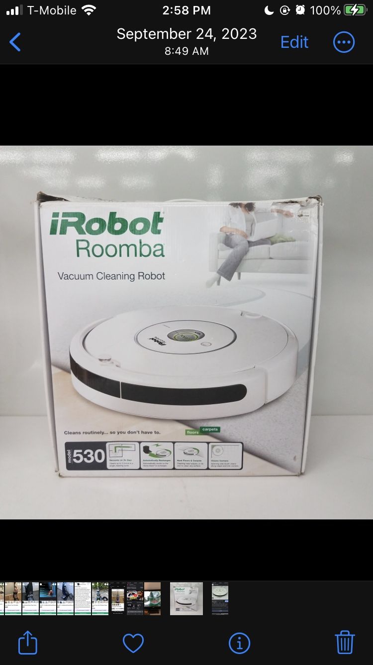 I Robot Roomba 530. Carpet Cleaner 