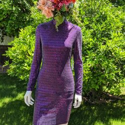 Purple Half Sequin Dress 