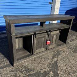 Gray Wooden TV Stand 