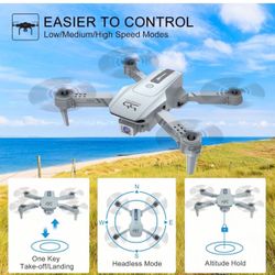 Drone with 2K HD FPV Dual Camera for Adults and Kids, Mini RC Drone with 3D Flips/Altitude Hold/Headless Mode/Gesture Selfie/Waypoint Flight, 2 Batter