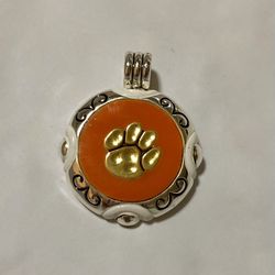 Clemson Tigers Pendant Charm Silver Tone Marked