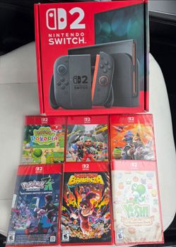 Nintendo Switch 2 plus 6 Games Pokemon, Donkey Kong, Star Fox, Yoshi Splatoon