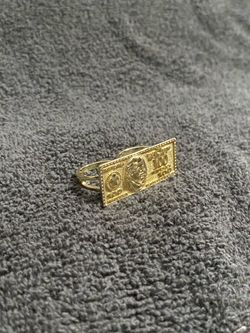 Gold plated $100 two finger ring