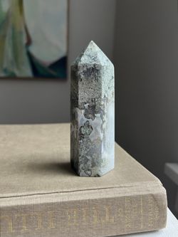 Small Moss Agate Tower ( firm on price )