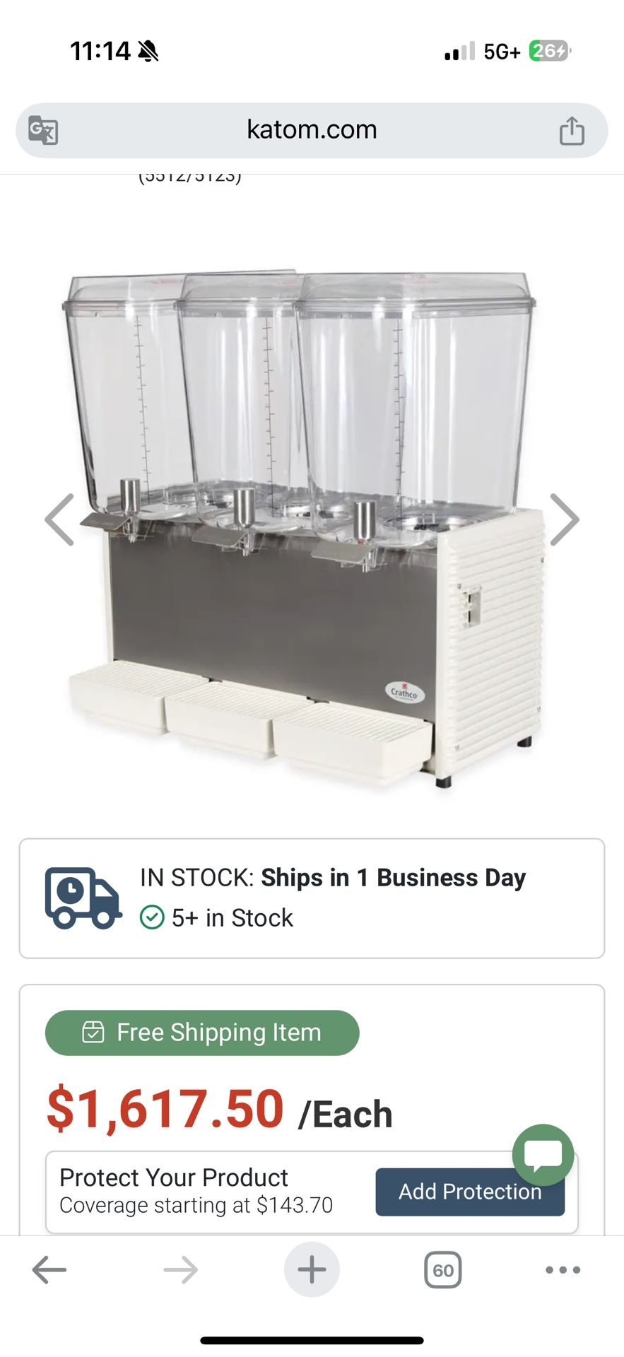 Crathco Drink Dispenser D35-4