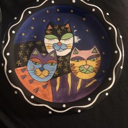 Cats plate and three coasters