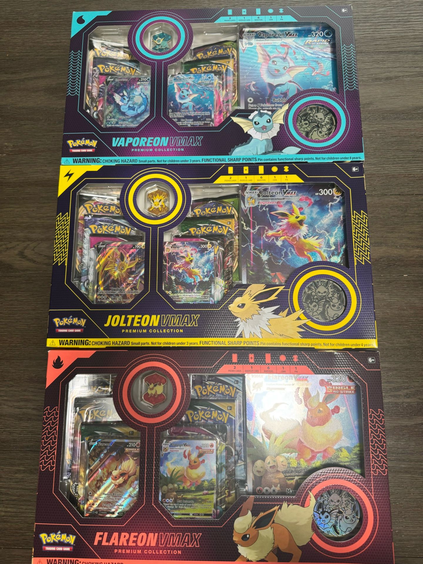 Pokémon VMAX Premium Collection Flareon, Jolteon, & Vaporeon