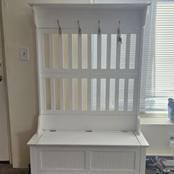 Coat Rack With Storage Bench