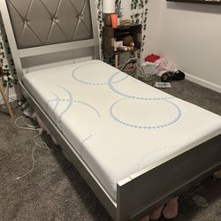 Twin Bed And Almost New Mattress. 