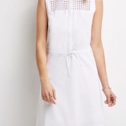 Forever 21 Sleeveless Midi White Dress Cotton Size S