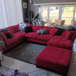 Beautiful Red Sectional 