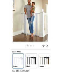 Cumbor 36" Extra Tall Baby Gate for Stairs, 29.7-40.6"(Extensions Included) Wide Dog Gate for Doorways, Pressure Mounted Auto-Close Pets Gates for Dog