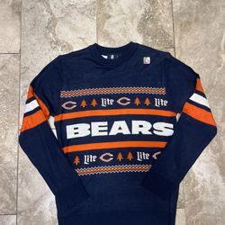 Miller Lite Chicago Bears Ugly Christmas Sweater Pullover Mens Size Small