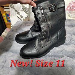 New Black Boots Size 11