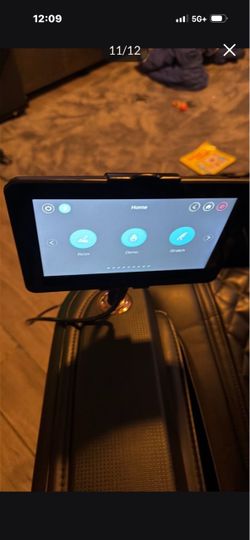 High end black massage chair with Bluetooth speakers and lights