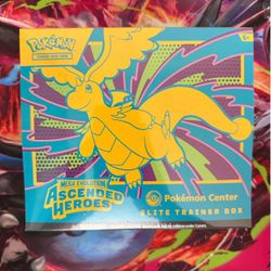 Ascended Heroes Pokemon Center etb two holes on corners
