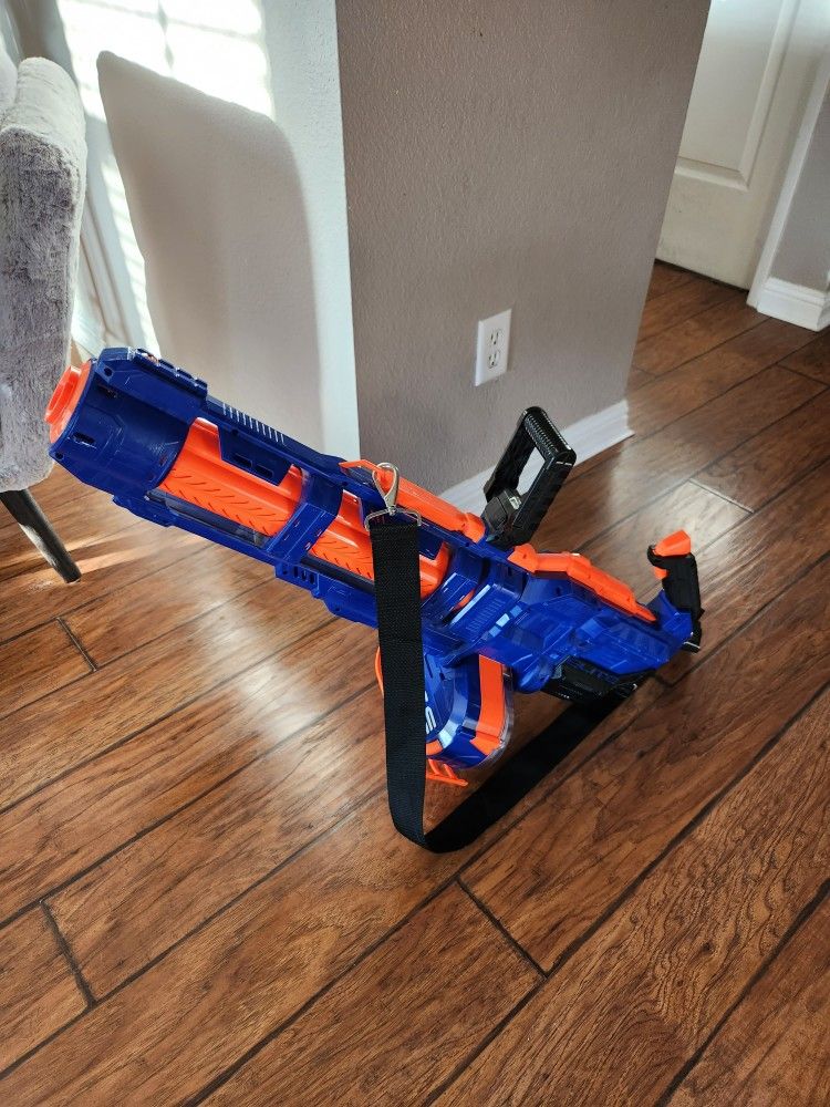 Nerf Elite Mini Gun/with Magazine, Strap And Battery Cover