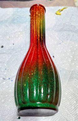 Multi color Hand blown painted Glass