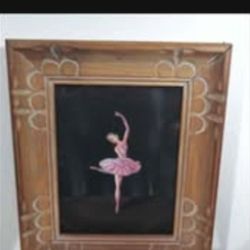 BALLET ARTWORK PAINTING - SOLID WOOD FRAME 14"×12" 