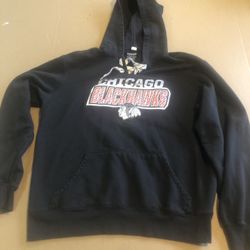 Chicago Blackhawks Hoodie Size Medium Black Reebok