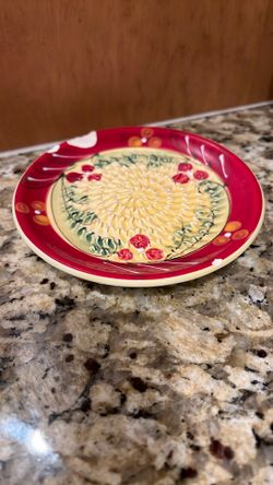 Chipped garlic plate and brush