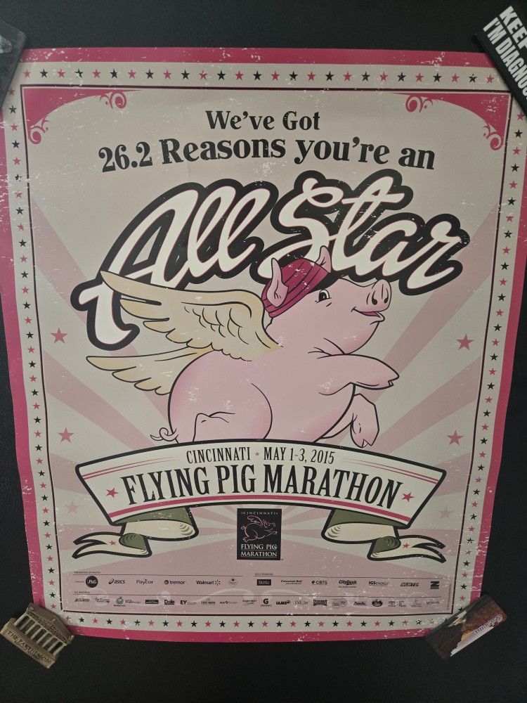 Lot Of 7 Multi Year Cincinnati Flying Pig Marathon Posters